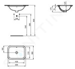 IDEAL STANDARD - Connect Umyvadlo pod desku, 500x380 mm, s přepadem, Ideal Plus, bílá E5058MA