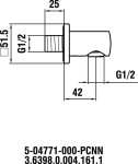 Laufen - Sprchové příslušenství Nástěnné kolínko, chrom HF504771100000