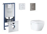 GROHE - Rapid SLX Set předstěnové instalace, klozetu, sedátka SoftClose a tlačítka Skate Cosmopolitan, kartáčovaný Hard Graphite SANI11BB5108