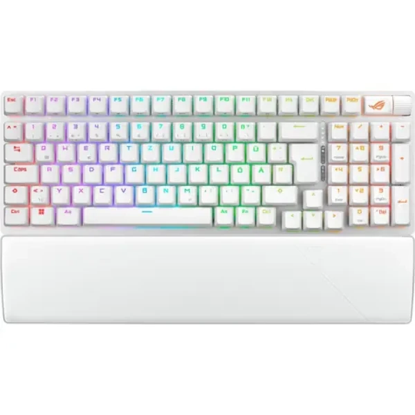 ASUS ROG Strix Scope II 96 bílá / herní klávesnice / mechanická / bezdrátová / spínače ROG NX Snow / DE (90MP037A-BKDA30)