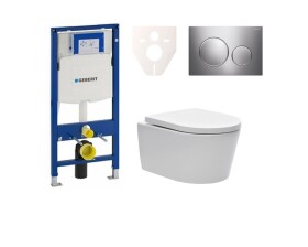 Cenově zvýhodněný závěsný WC set Geberit do lehkých stěn / předstěnová montáž + WC SAT Brevis SIKOGES3W41 SIKOGES3W41