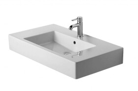 DURAVIT - Vero Umyvadlo 85x49 cm, s přepadem, s otvorem pro baterii, WonderGliss, bílá 03298500001