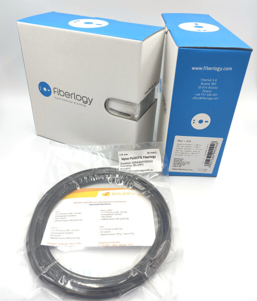 VZOREK 20 metrů - Nylon PA12 + CF15 černý 1,75 mm Fiberlogy