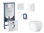 GROHE - Rapid SLX Set předstěnové instalace, klozetu, sedátka SoftClose, tlačítka Arena Cosmopolitan a sady pro vhazování tablet, alpská bílá SANI11BB3140