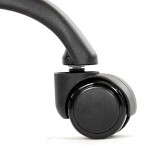 Křeslo kancelářské, tmavě modrá ekokůže, kovový kříž, kolečka na tvrdé podlahy