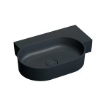 OMNIRES - OVO M+ umyvadlo na desku/závěsné - pravé, 64 x 44 cm, black lava mat; OVO645UWPBLV