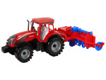 Mamido Traktor s třecím pohonem a pluhem červený
