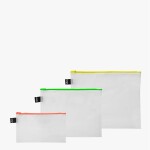 Taštičky na zip 3 ks LOQI TRANSPARENT Milky Neon