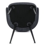 Židle jidelní, šedá látka, černá kovová noha