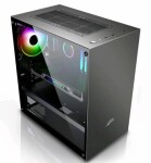 EVOLVEO M4 černá / M-ATX / 1x USB 3.0 + 2x USB 2.0 / 1x 120 mm / bez zdroje / průhledná bočnice / RGB (CAEM4)