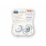 Canpol babies Set symetrických silikonových dudlíků Light touch 0-6m ROYAL BABY - modrý