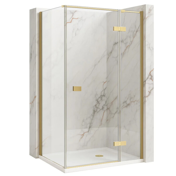 REA/S - Sprchový kout Atlas 100x90 Brush Gold vpravo KPL-K4475
