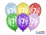 PartyDeco balónky barevné metalické 7. narozeniny (6 ks, náhodné barvy)