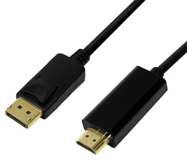 LogiLink DisplayPort - HDMI černá / Adaptérový kabel / 4K 30 Hz / pozlacené konektory / 3 m (CV0128)