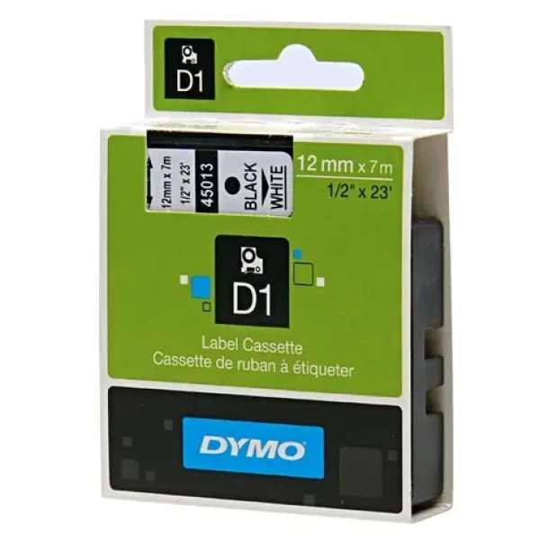Dymo originální páska do tiskárny štítků 12mm x 7m / černý tisk / bílý podklad / D1 (S0720530)