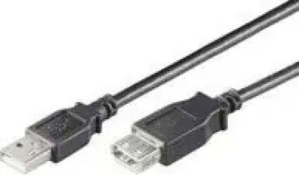 MicroConnect Propojovací kabel USB 2.0 M - USB 2.0 F 0.1m černá / 480 Mbit/s (USBAAF01B)