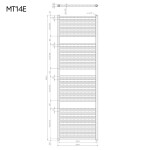 Mereo Otopný žebřík rovný 600x1850 mm, bílý, elektrický MT14E