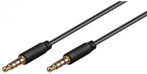 MicroConnect Slim audio kabel 4-pin Jack 3.5mm - Jack 3.5mm 1.5m černá (IPOD017)