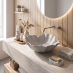 REA - Umyvadlo na desku Flower Grey REA-U7885