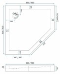 REA/S - Sprchový kout DIAMOND 90x90 BRUSH GOLD Se sprchovou vaničkou Diamond KPL-K6506