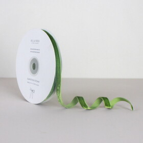 Bella Rose Sametová stuha 1 cm – Olive (10 m), zelená barva, textil