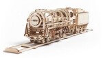 Ugears 3D dřevěné mechanické puzzle Parní lokomotiva 4-6-0 s tendrem