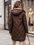 Dámská prošívaná přechodová bunda s kapucí, hnědá, FashionStreet TY5769 L