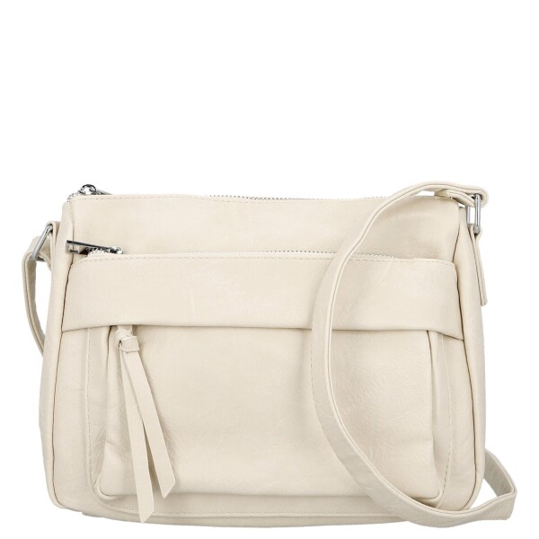 Trendy dámská koženková crossbody kabelka Lenka, béžová