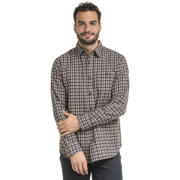 Bushman Pánská kostkovaná košile Luigi, burgundy XL