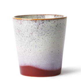 HK living Keramický hrnek 70's Mug Frost 180 ml, béžová barva, šedá barva, keramika