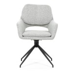 Židle jídelní, krémová látka, noha černý kov, otočný mechanismus 360°