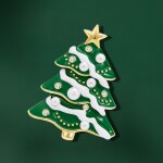 Vánoční brož se zirkony Christmas Tree 12 - vánoční stromeček, Zlatá