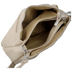 Stylová dámská koženková crossbody kabelka Foppa, tmavě béžová