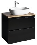 AQUALINE - ALTAIR skříňka s deskou 68 cm, černá mat/dub emporio AI670-01