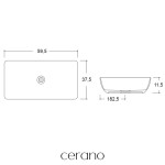 CERANO - Umyvadlo keramické Moana - na desku - bílá lesklá - 59,5x37,5 CER-667903