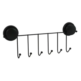 MSV MEGA VENTOUSES věšák s přísavkou s 6 háčky černý / ocel / plast / 38 cm (3700703919575)