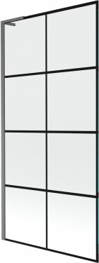 MEXEN/S - Next L vanová zástěna FIX 90 x 150, černá vzor, grafit kartáčovaná 895-090-000-03-77-66