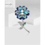 Luxusní brož Swarovski Elements Crocetti - květina, Modrá