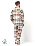 Pánské pyžamo Key MNS 443 B25 délka/r M-2XL na zip hnědá M