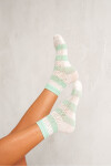 PRUHOVANÉ PROLAMOVANÉ DÁMSKÉ PONOŽKY 0989.003 ECRU/GREEN 37-41