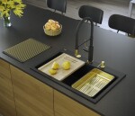 Quadron - Granitový dřez MARC 110 WORKSTATION Black Ocel HQM7650U7_BS