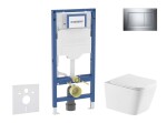 GEBERIT - Duofix Set předstěnové instalace, klozetu Arkas I a sedátka softclose, tlačítko Sigma20, chrom SANI11CA1171