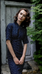 Benedict Harper Dress Lara Navy Blue/Dots