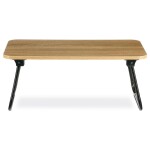 Skládací stolek na notebook, dekor dub, černý kov