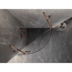 MEXEN/S - Lunar sprchový kout čtvrtkruh křídlový 80 x 80, transparent, růžové zlato 833-080L-080P-60-00