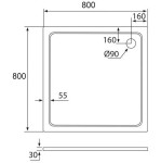 H K - Sprchový kout MELODY BLACK LINE R808, 80x80 se zalamovacími dveřmi včetně sprchové vaničky z litého mramoru MBLINER808/THOR-80SQ