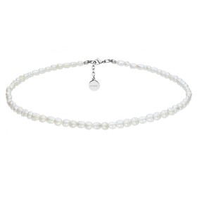 Perlový choker náhrdelník Emilie - chirurgická ocel, sladkovodní perla, Stříbrná 36 cm + 3 cm (prodloužení)
