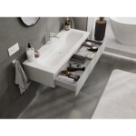 MEXEN/S - Orio koupelnová skříňka 120 cm s umyvadlem Vela, 1 šuplík, šedá mat/bílá mat 91A10-12023-1-BF62-W23M01
