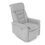 Polohovací křeslo s elektrickým ovládáním, potah stříbrná látka