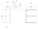 CERSANIT - Modulová otevřená spodní skříňka LARGA 20 šedá S932-089